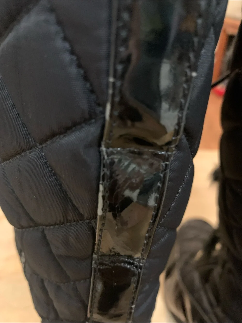 bebe Sport Black Quilted Faux-Fur Winter Lace-Up Boots